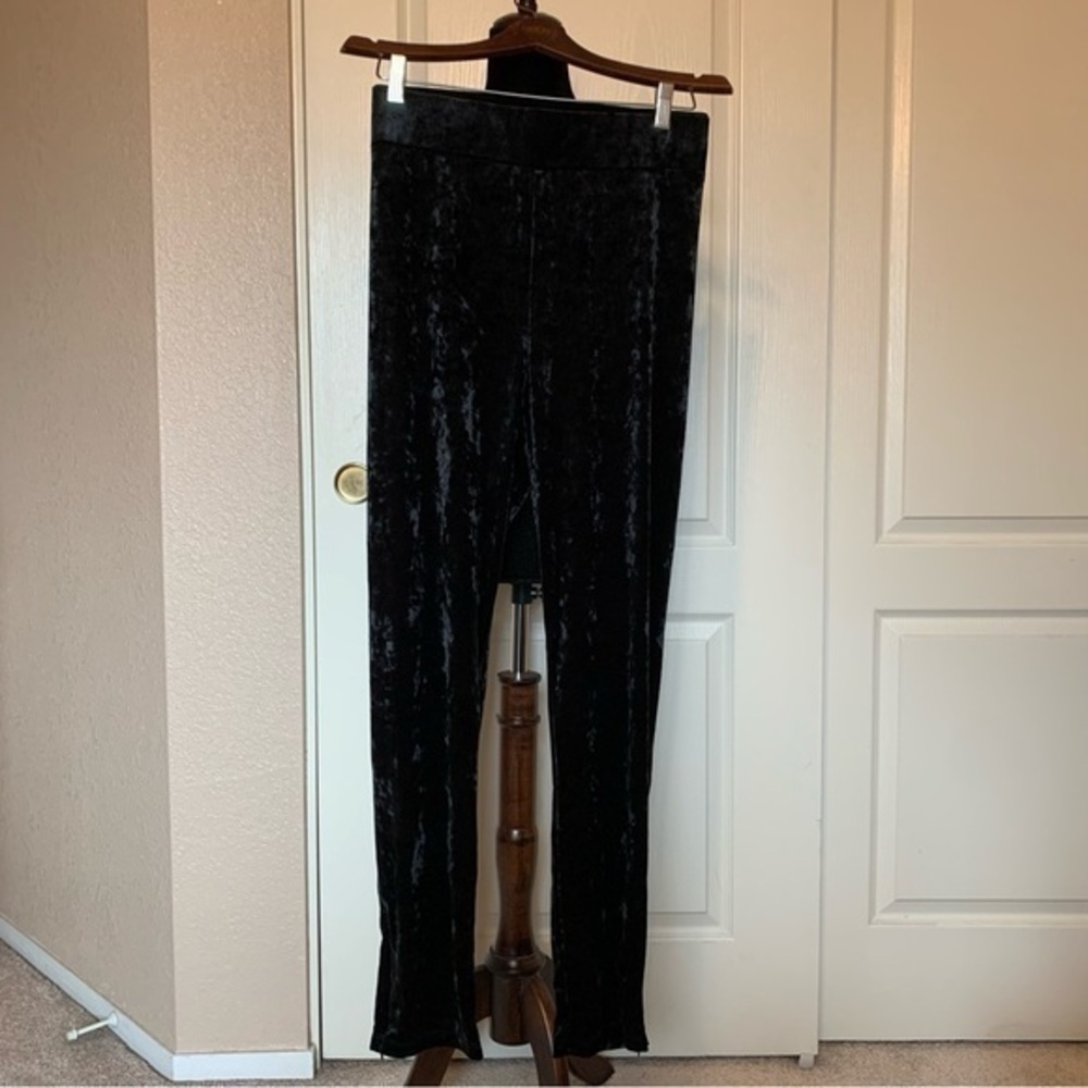 LOGO Lori Goldstein QVC Black‎ Velvet Legging Pants Size 3X